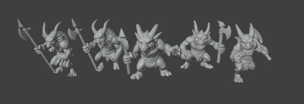Beastkin Ravagers – Horned Warriors with Axes & Halberds - Imagen 3