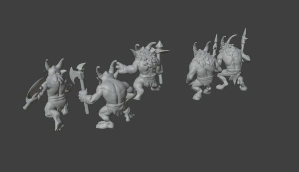Beastkin Ravagers – Horned Warriors with Axes & Halberds - Imagen 2